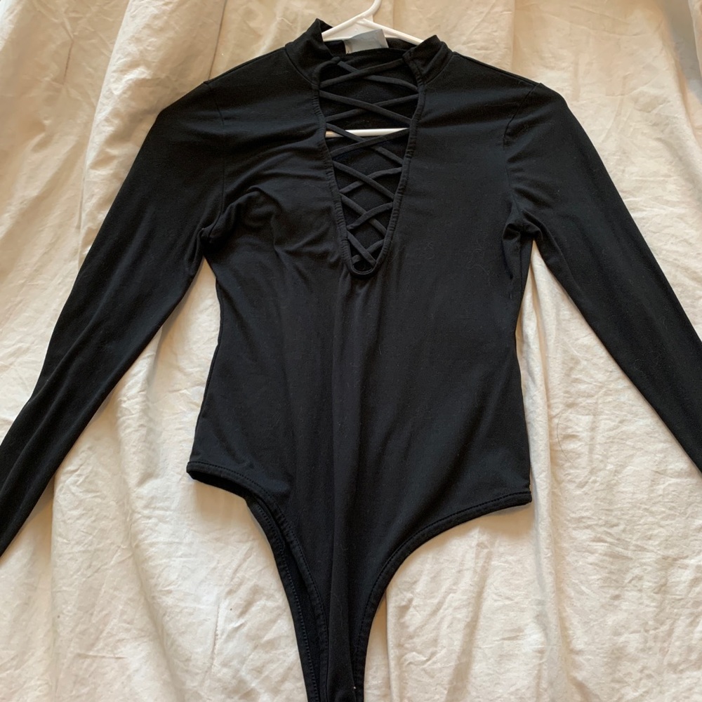 Black long sleeve bodysuit